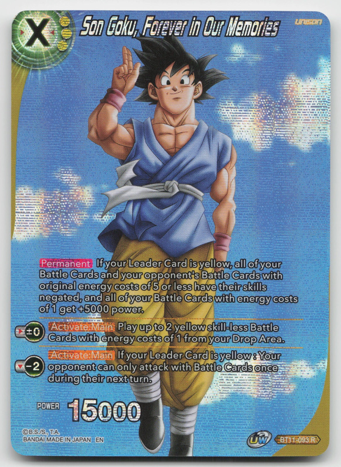 Son Goku, Forever in Our Memories Rare Foil: History of Son Goku BT11-093 NM