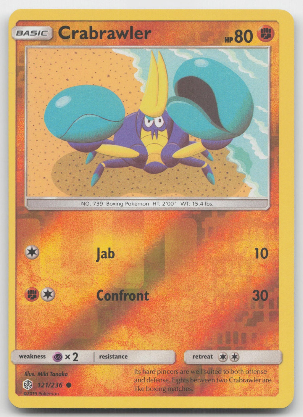 Crabrawler Reverse Holo Common SM - Cosmic Eclipse 121/236 NM