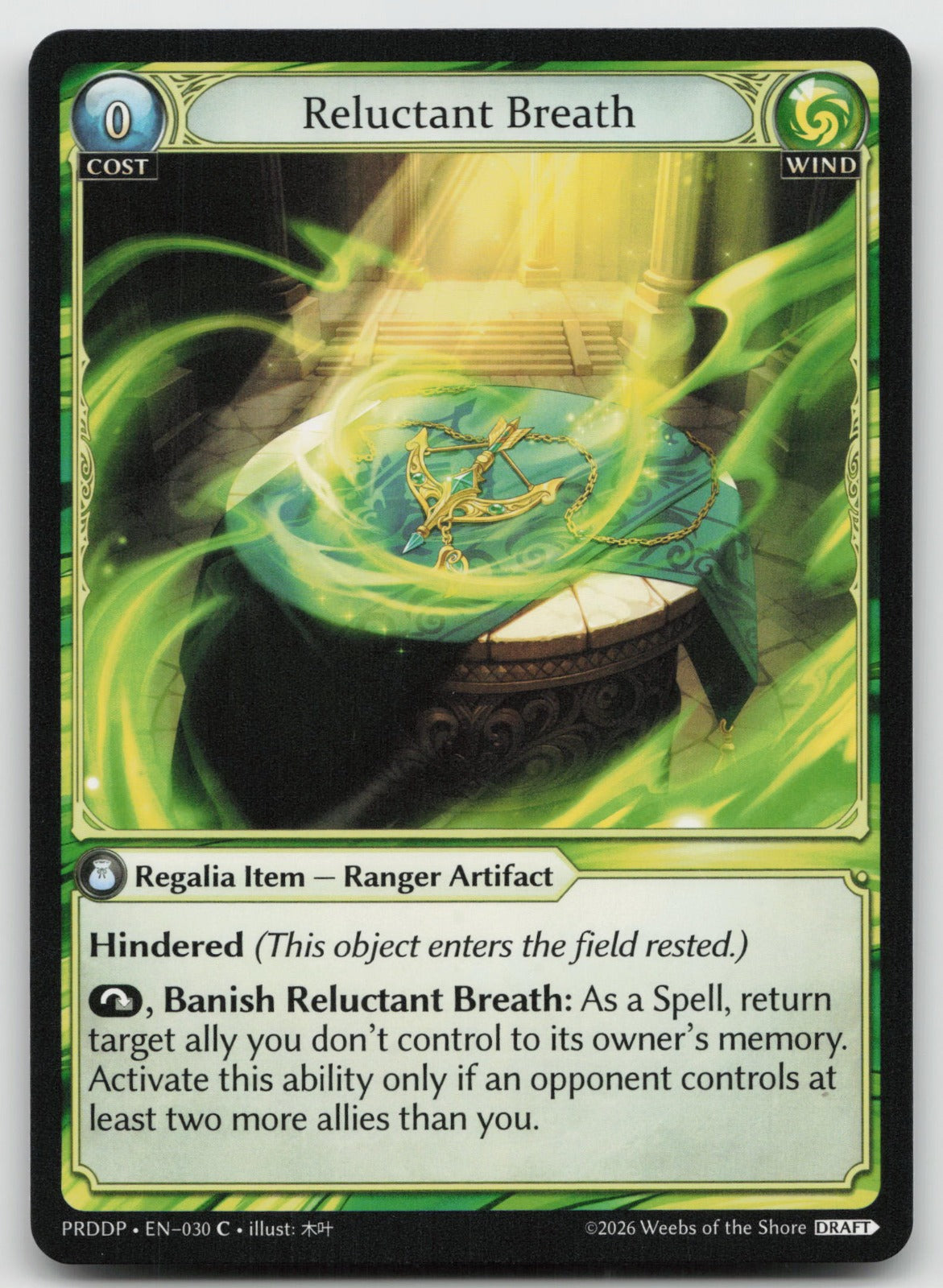 Reluctant Breath .asphodel/paradise Draft Booster 030 NM