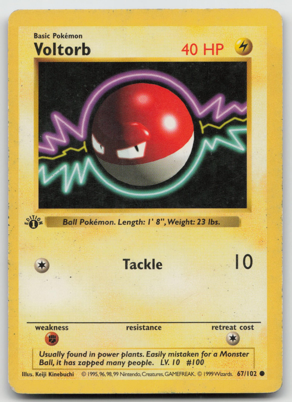 Voltorb Common 1st Edition Base Set (Shadowless) 67/102 HP