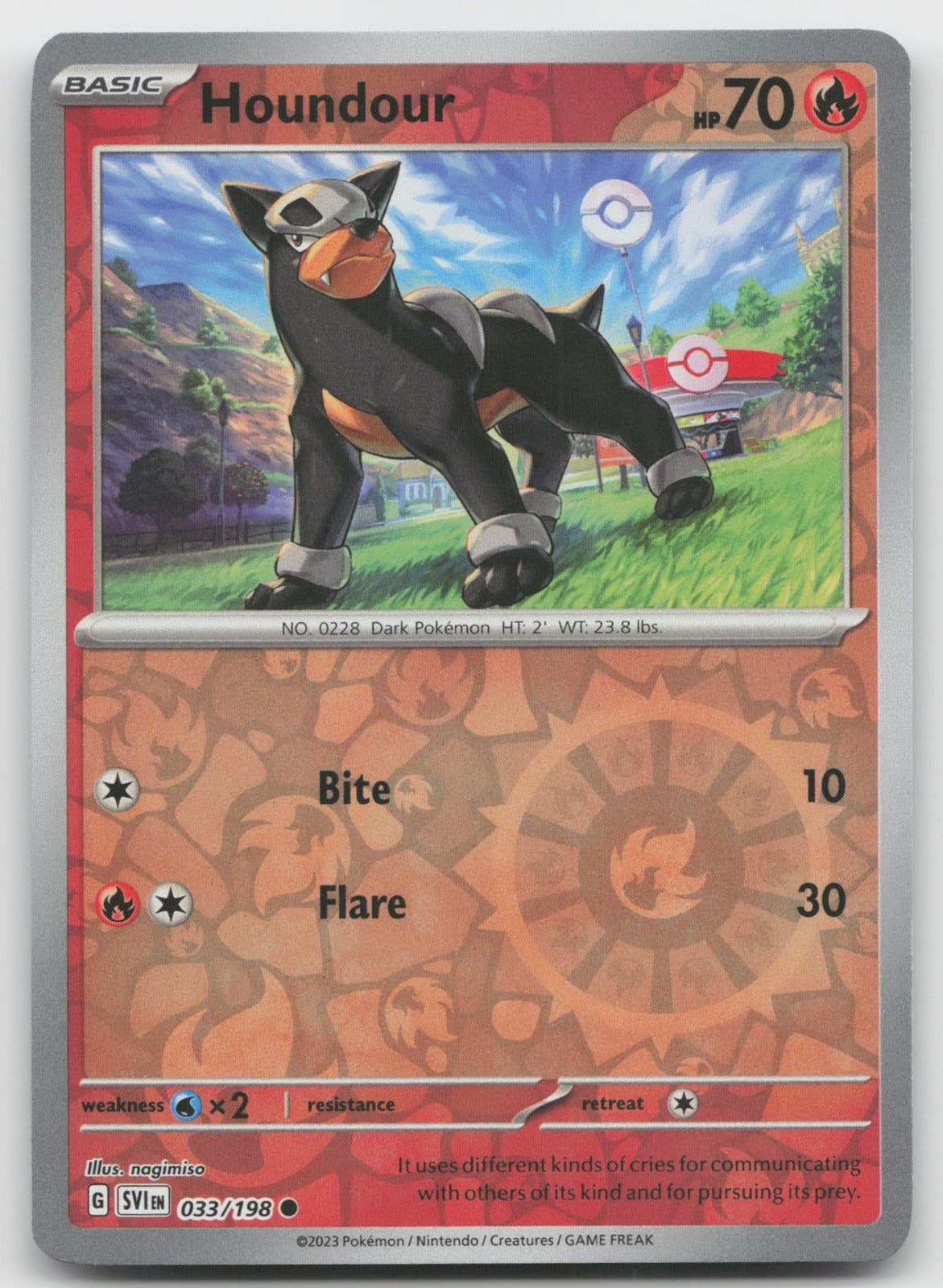 Houndour Reverse Holo Common SV01: Scarlet & Violet Base Set 033/198 NM