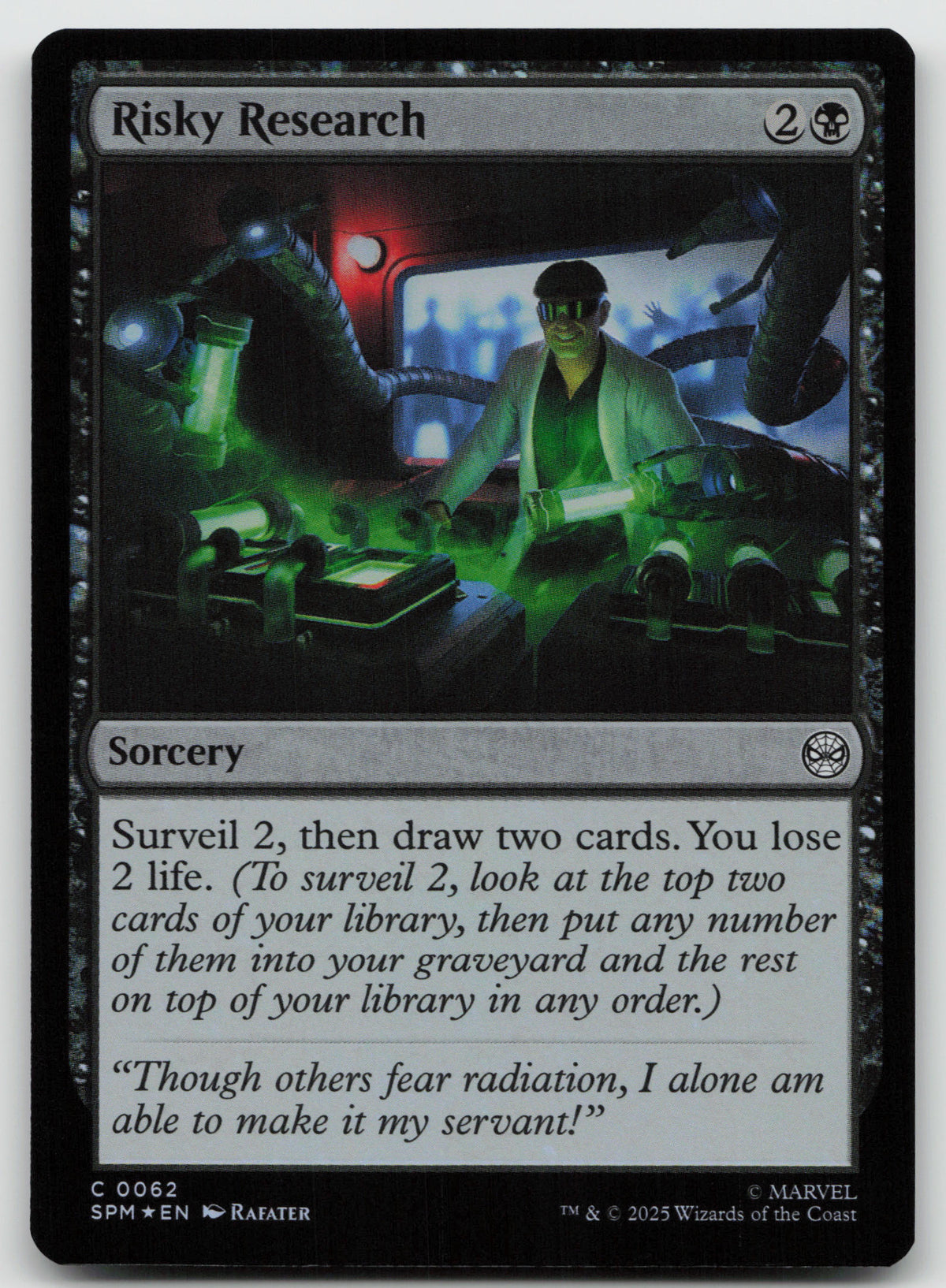 Risky Research C Foil Marvel's Spider-Man 62 NM