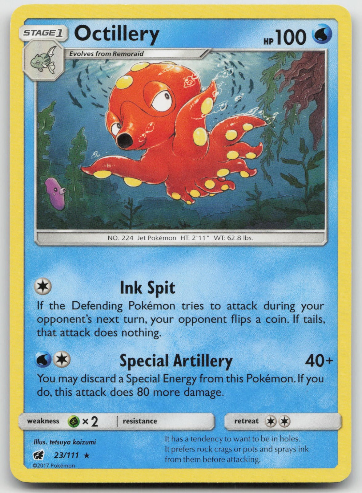 Octillery Rare SM - Crimson Invasion 23/111 NM