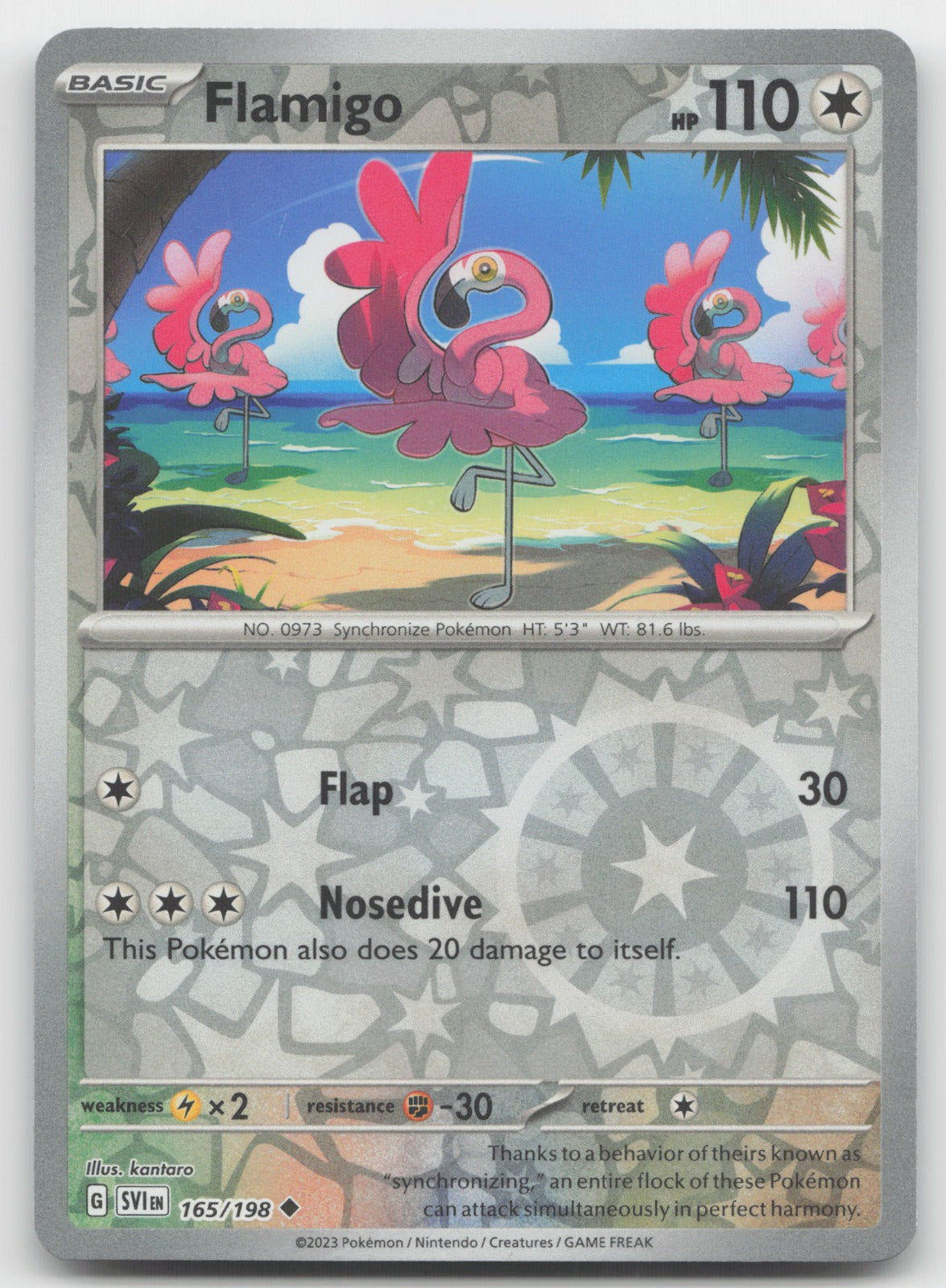 Flamigo Reverse Holo Uncommon SV01: Scarlet & Violet Base Set 165/198 NM