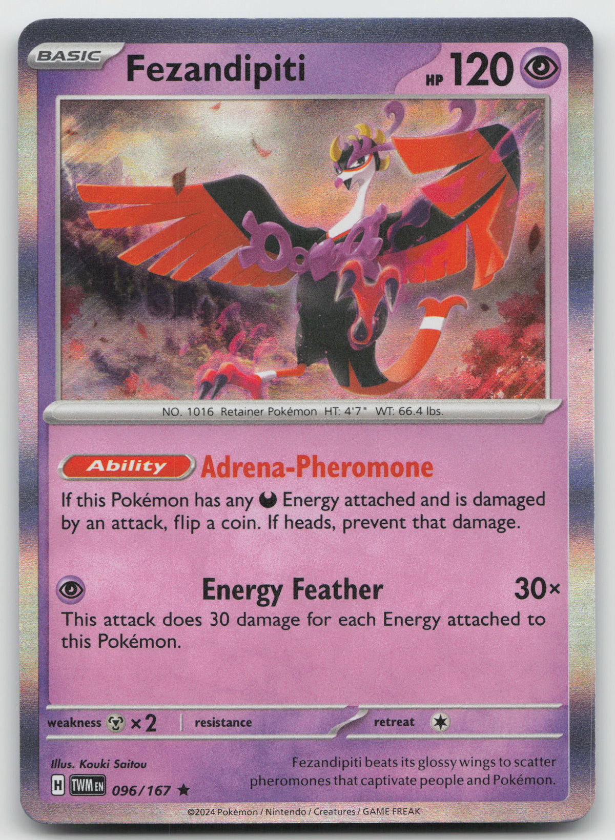 Fezandipiti Rare Holo SV06: Twilight Masquerade 096/167 NM