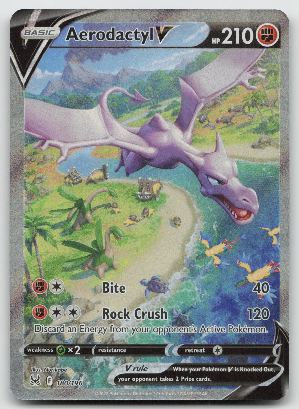 Aerodactyl V (Alternate Full Art) Ultra Rare Holo SWSH11: Lost Origin 180/196 NM