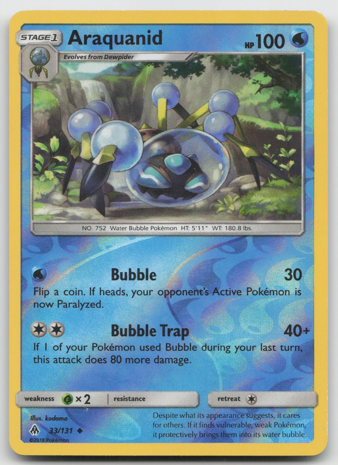Araquanid Reverse Holo Uncommon SM - Forbidden Light 33/131 NM