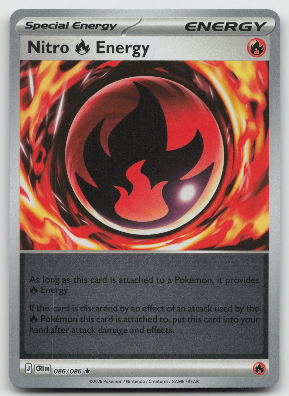 Nitro R Energy Rare Reverse Holo ME04: Chaos Rising 086/086 NM