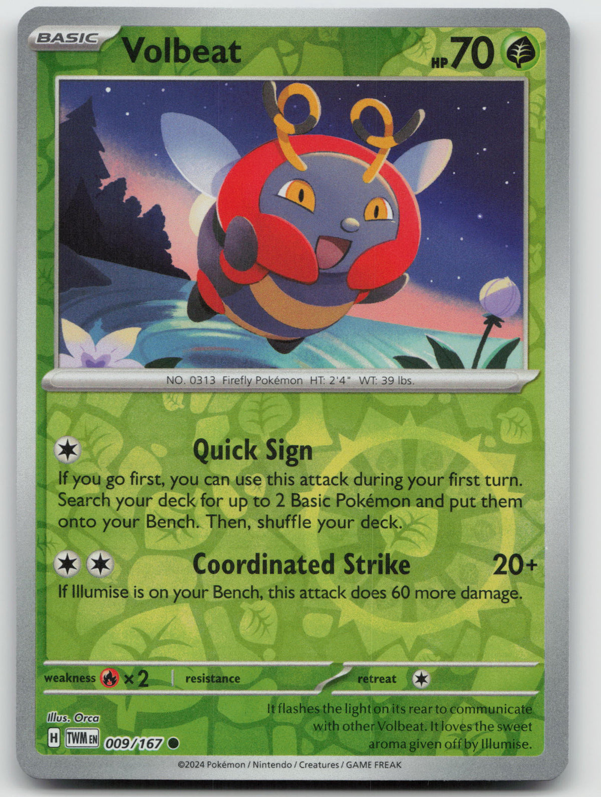 Volbeat Common Reverse Holo SV06: Twilight Masquerade 009/167 NM
