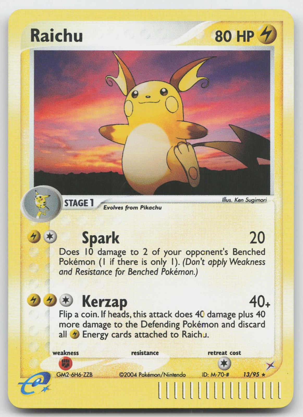 Raichu Rare Reverse Holo Team Magma vs Team Aqua 13/95 NM