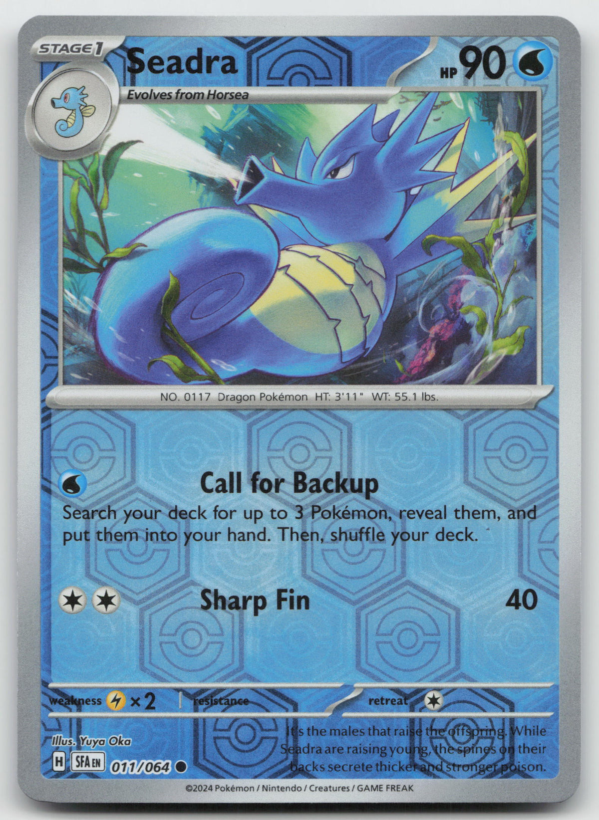 Seadra Common Reverse Holo SV: Shrouded Fable 011/064 NM