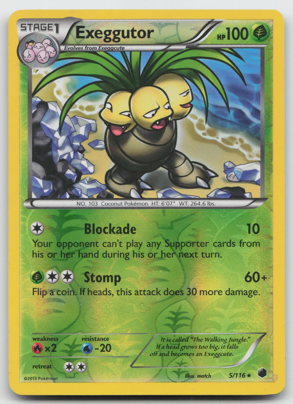 Exeggutor Rare Reverse Holo Plasma Freeze 5/116 DMG