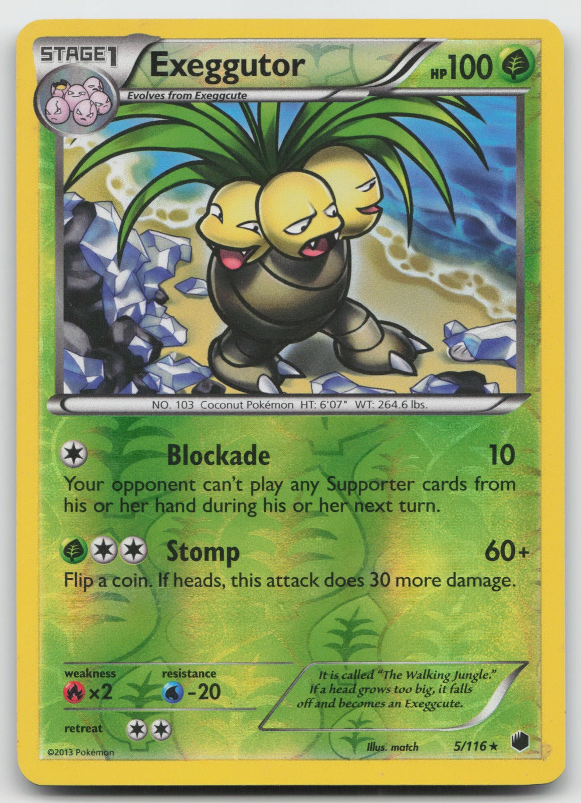 Exeggutor Rare Reverse Holo Plasma Freeze 5/116 DMG