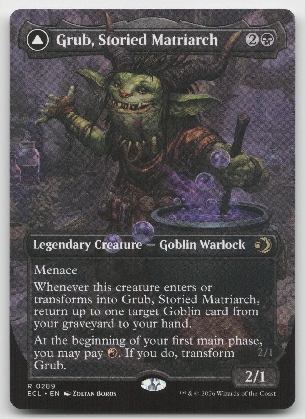 Grub, Storied Matriarch (Borderless) R Normal Lorwyn Eclipsed 289 NM