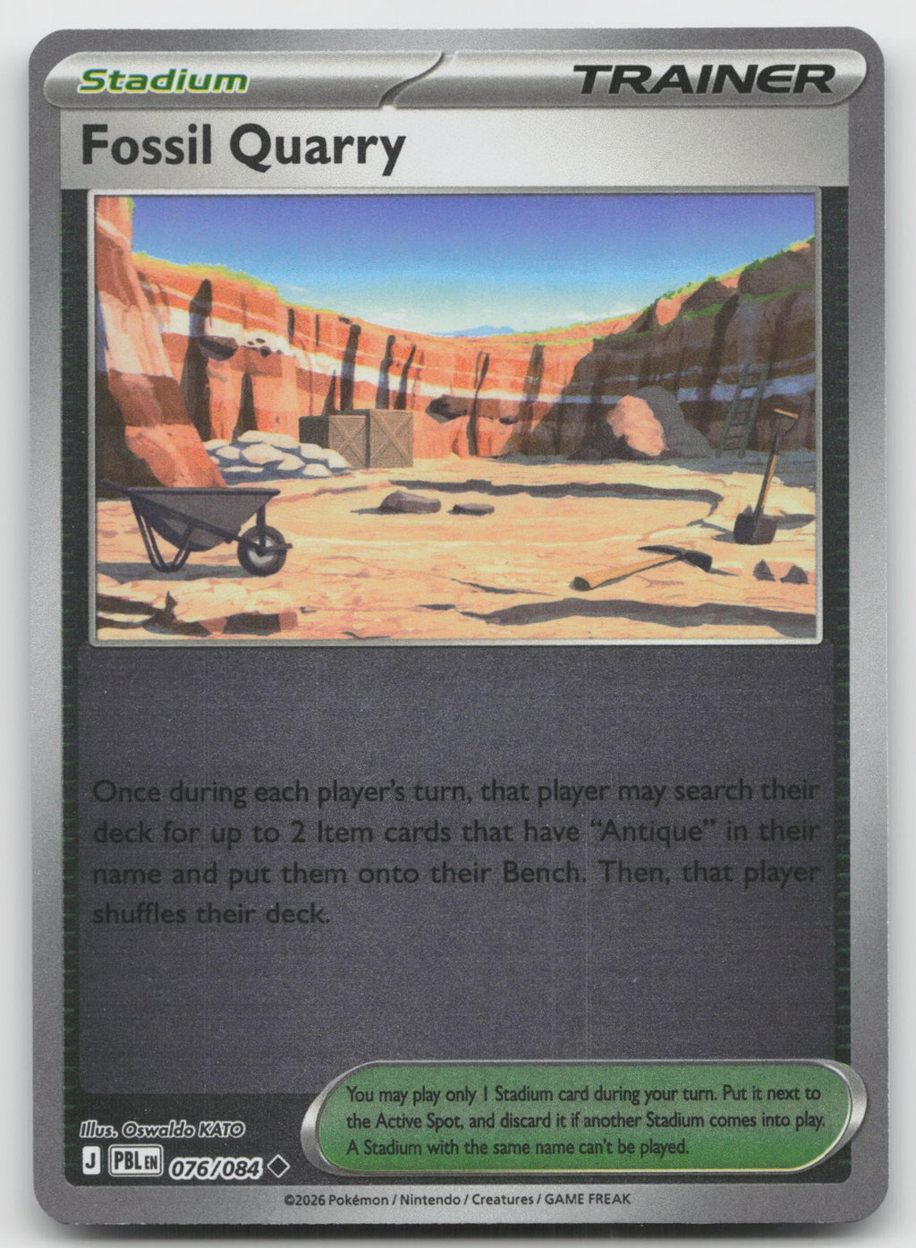 Fossil Quarry Reverse Holo Uncommon ME05: Pitch Black 076/084 NM