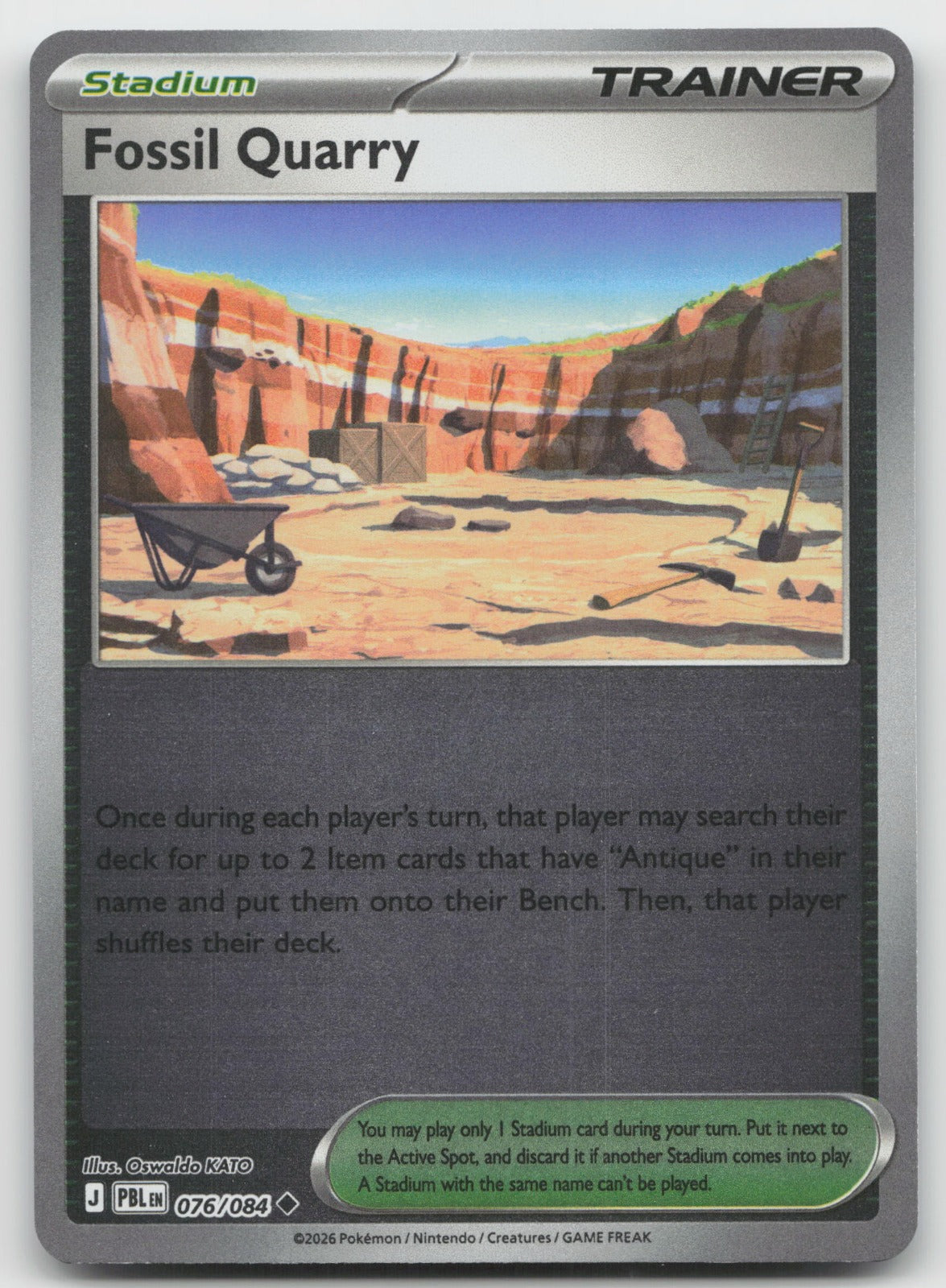 Fossil Quarry Reverse Holo Uncommon ME05: Pitch Black 076/084 NM