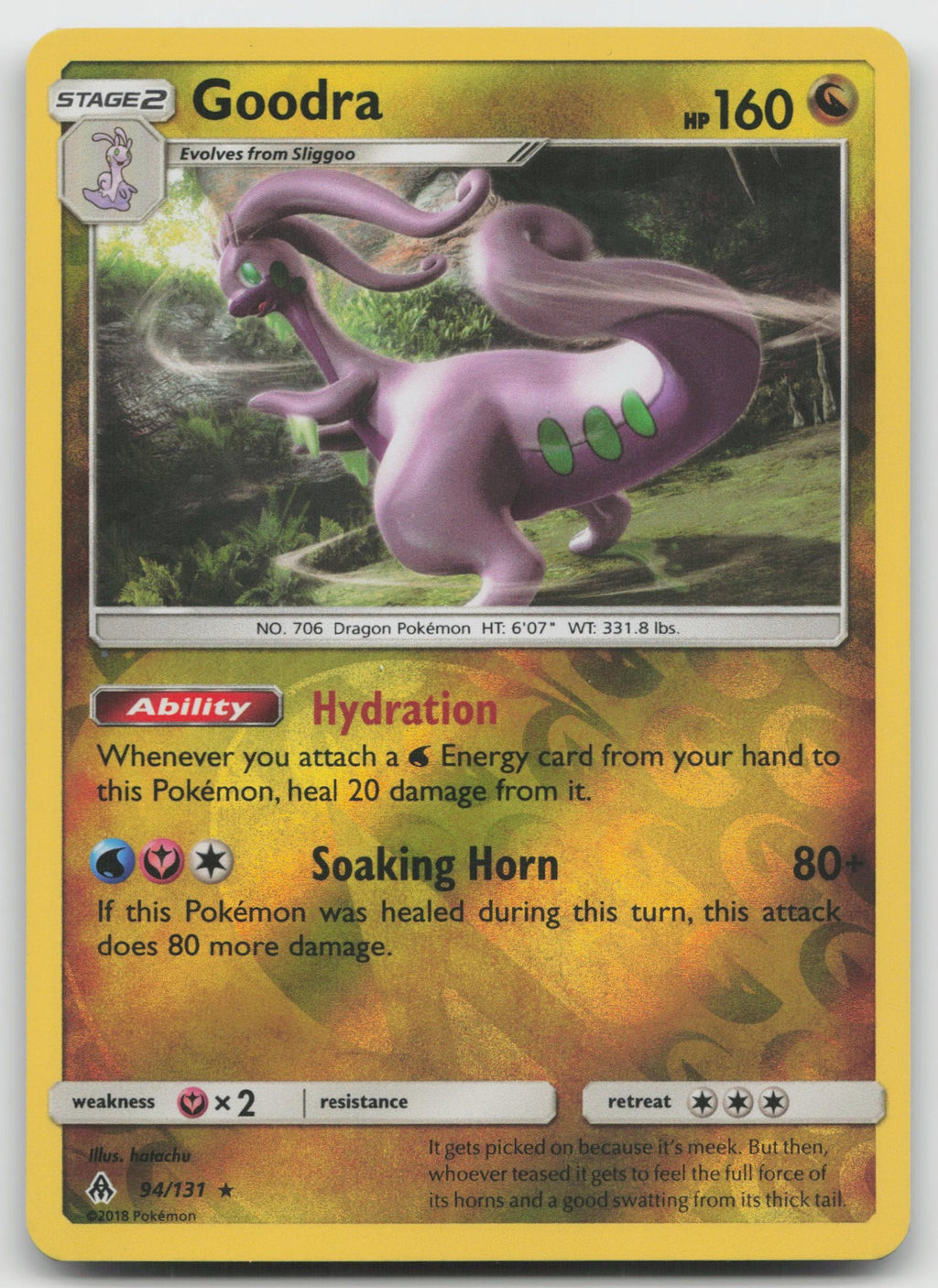 Goodra Reverse Holo Rare SM - Forbidden Light 94/131 LP