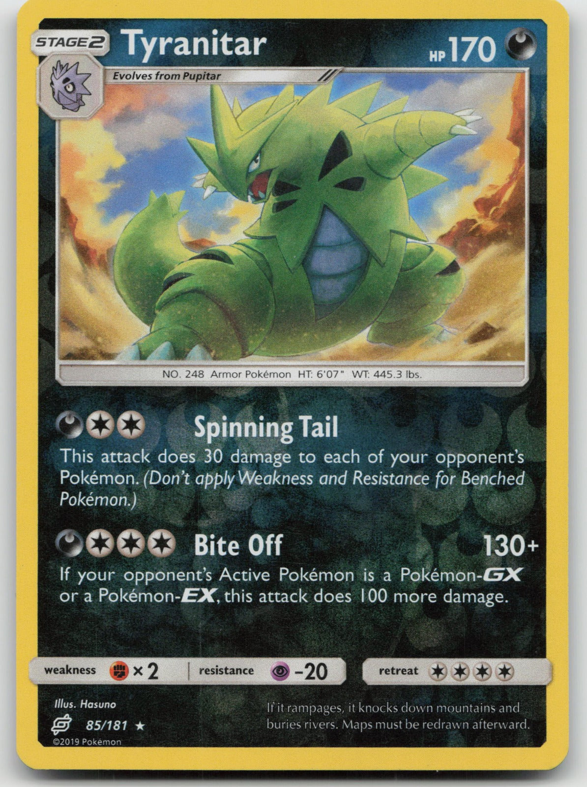 Tyranitar Reverse Holo Rare SM - Team Up 85/181 VLP