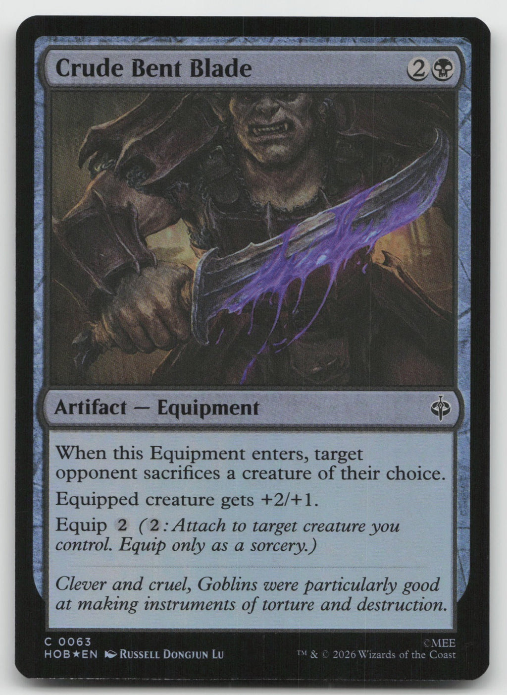 Crude Bent Blade Foil C The Hobbit 63 NM