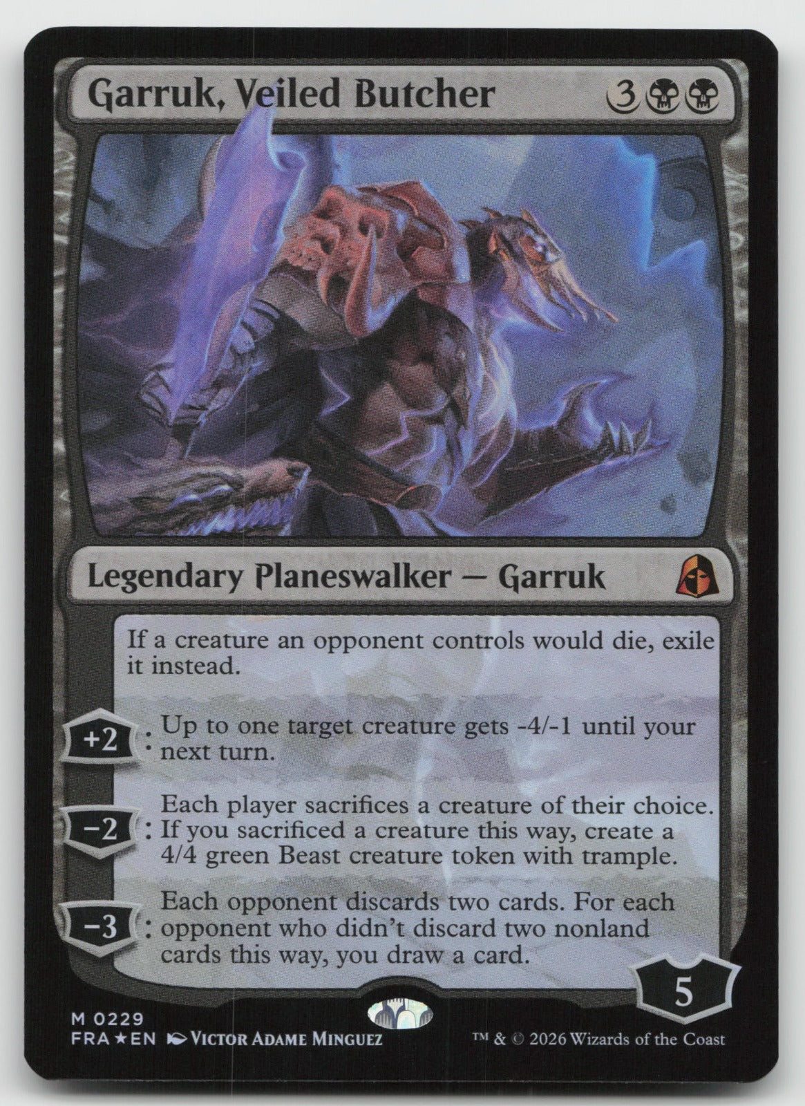 Garruk, Veiled Butcher M Foil Reality Fracture 229 NM