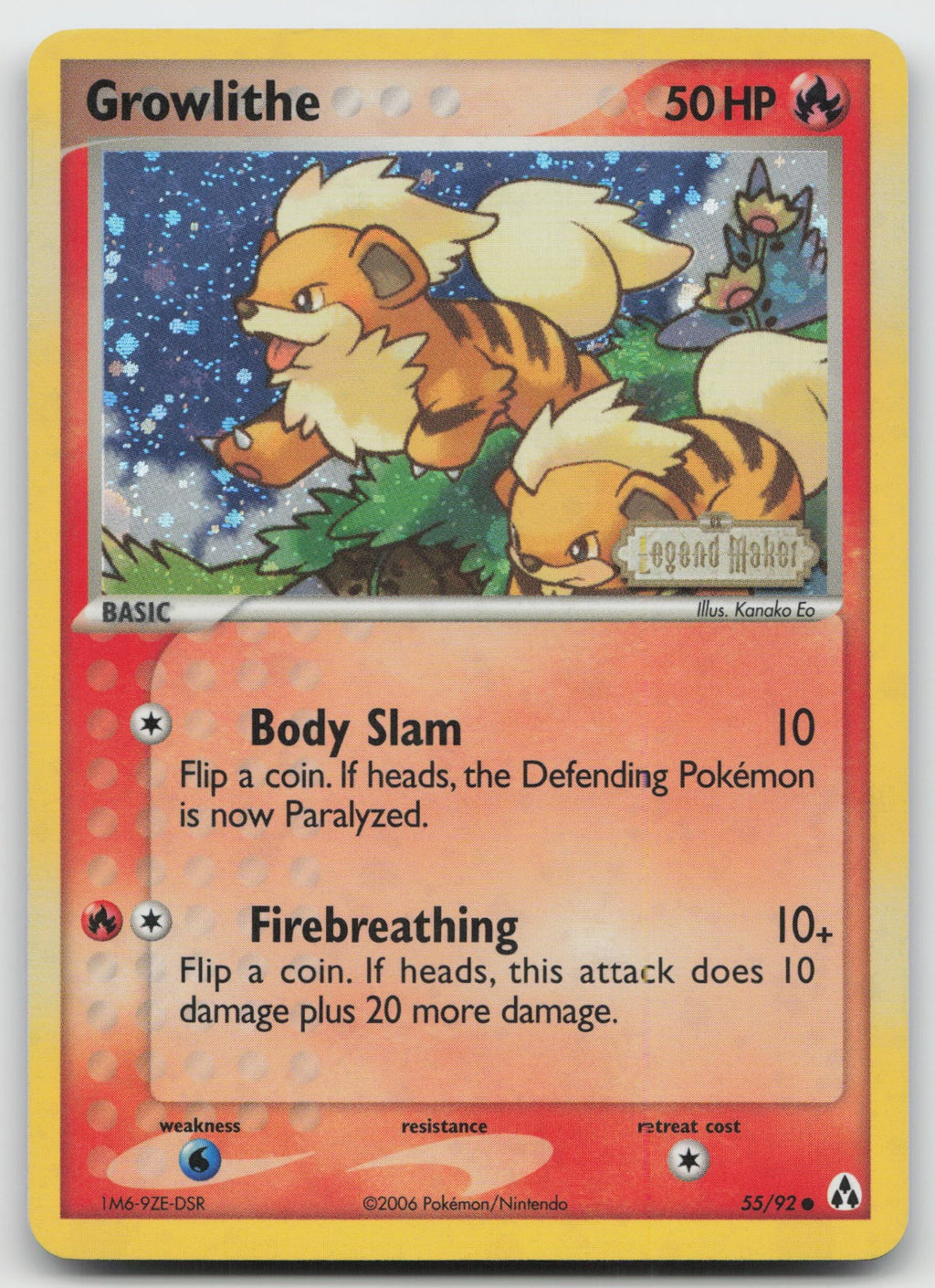 Growlithe Common Reverse Holo Legend Maker 55/92 MP