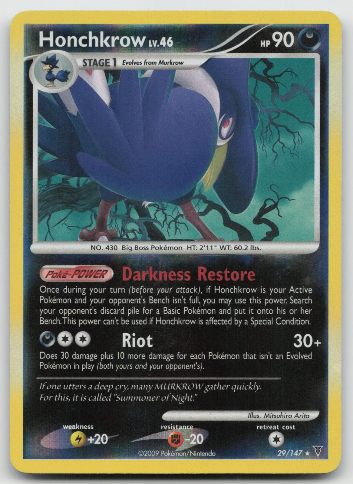 Honchkrow Rare Reverse Holo Supreme Victors 29/147 LP