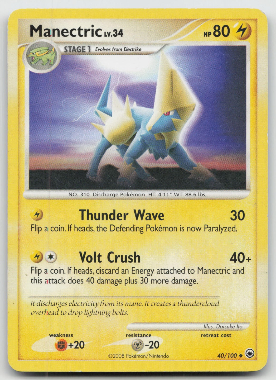 Manectric Uncommon Majestic Dawn 40/100 LP