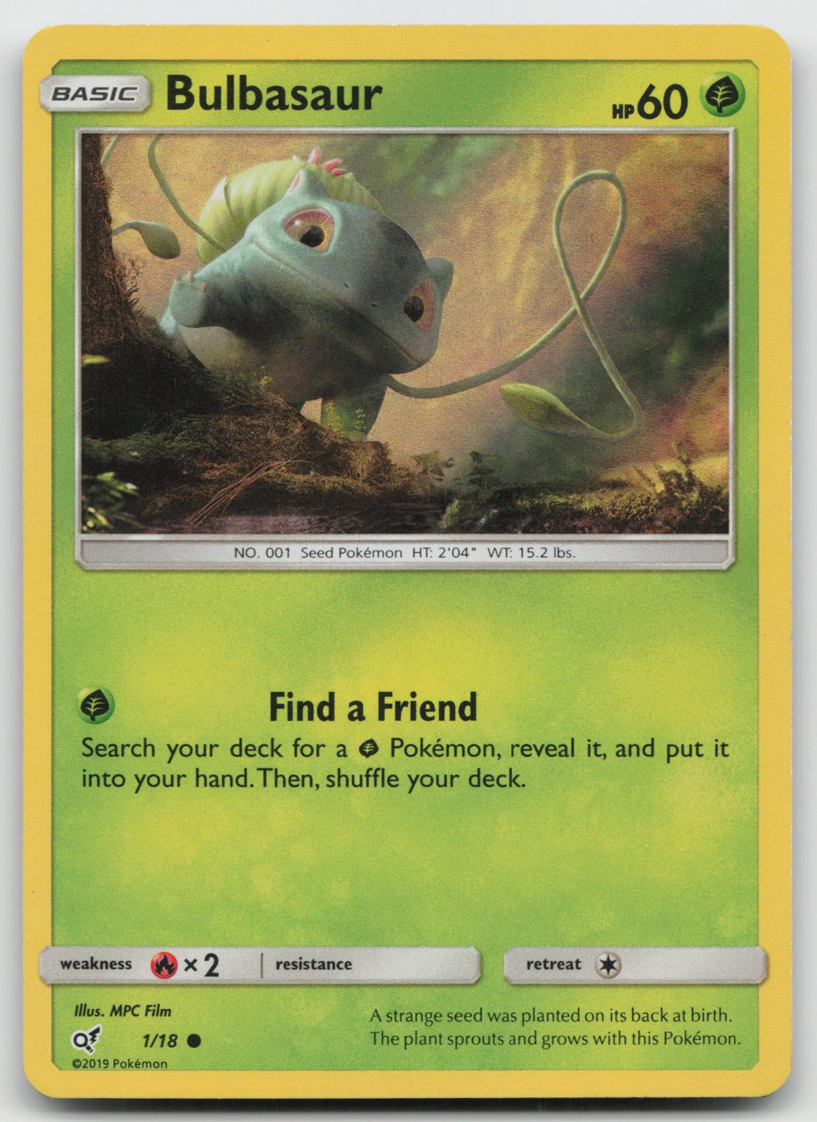 Bulbasaur (Holo Common) Detective Pikachu 1/18 NM/VLP