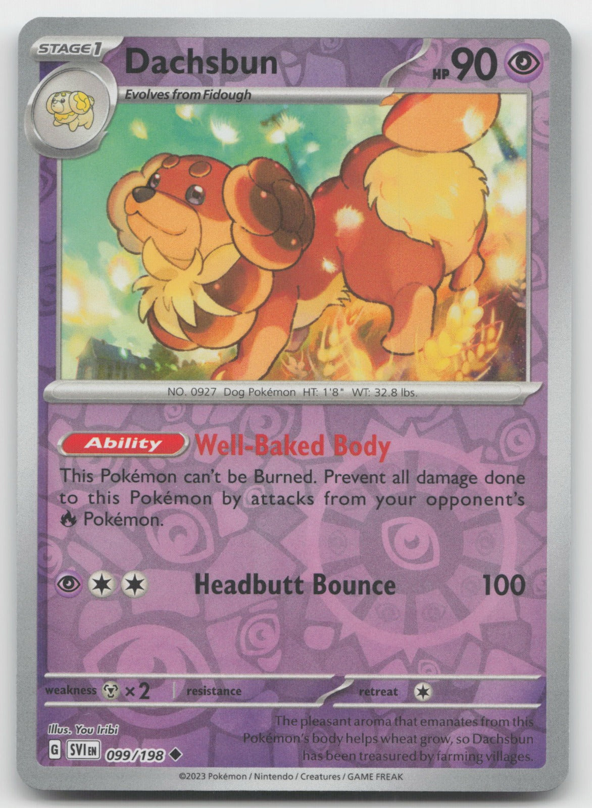 Dachsbun Reverse Holo Uncommon SV01: Scarlet & Violet Base Set 099/198 NM