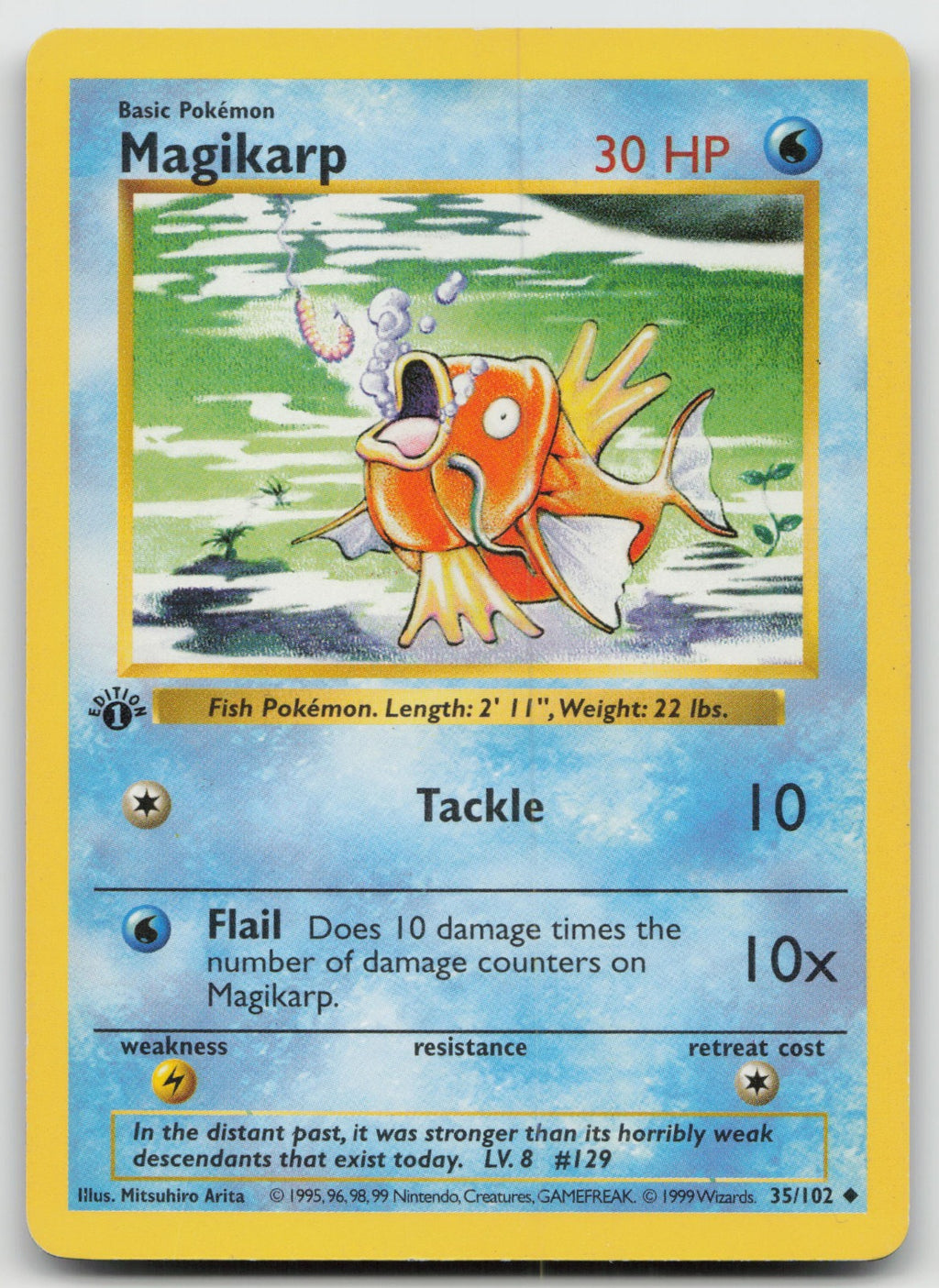 Magikarp Uncommon 1st Edition Base Set (Shadowless) 35/102 MP