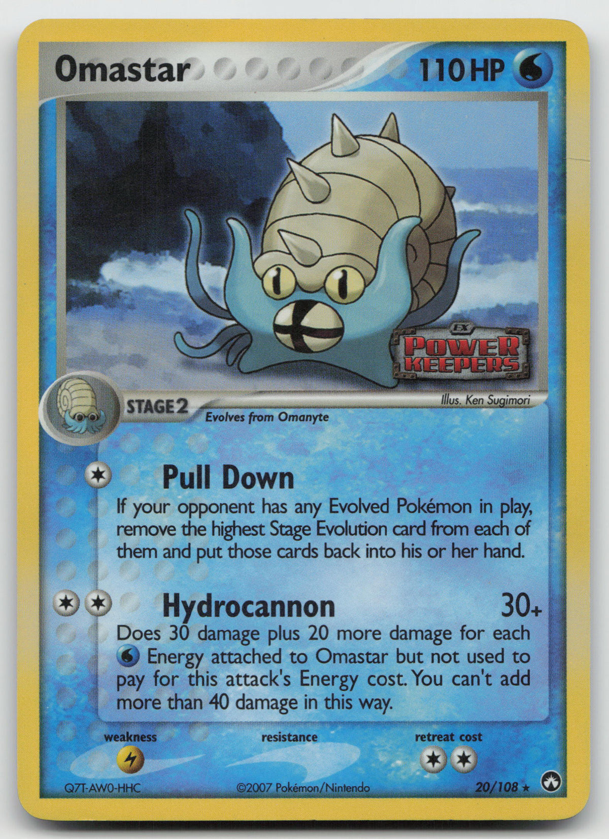 Omastar Rare Reverse Holo Power Keepers 20/108 HP