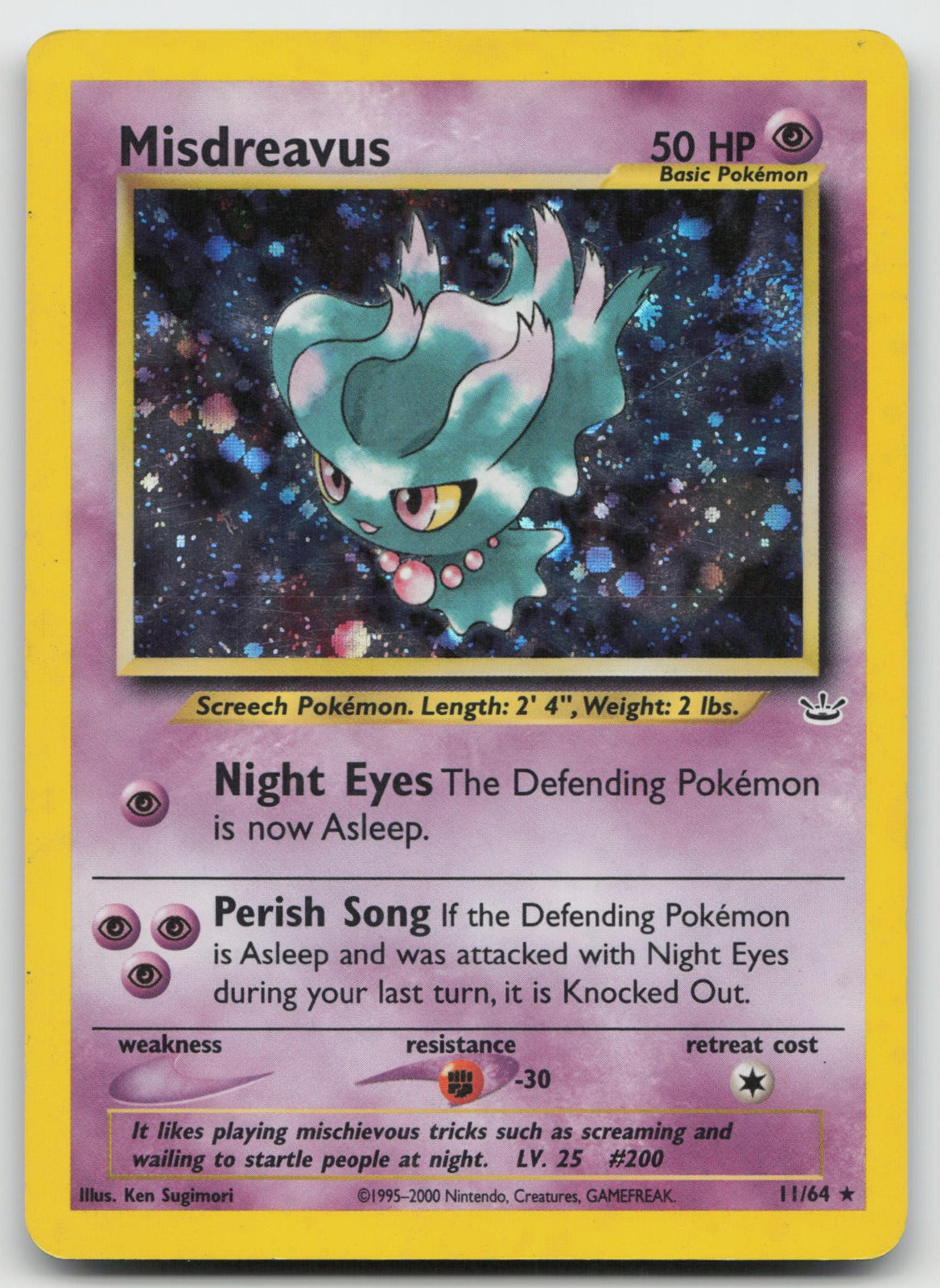 Misdreavus Holo Rare Unlimited Neo Revelation 11/64 HP