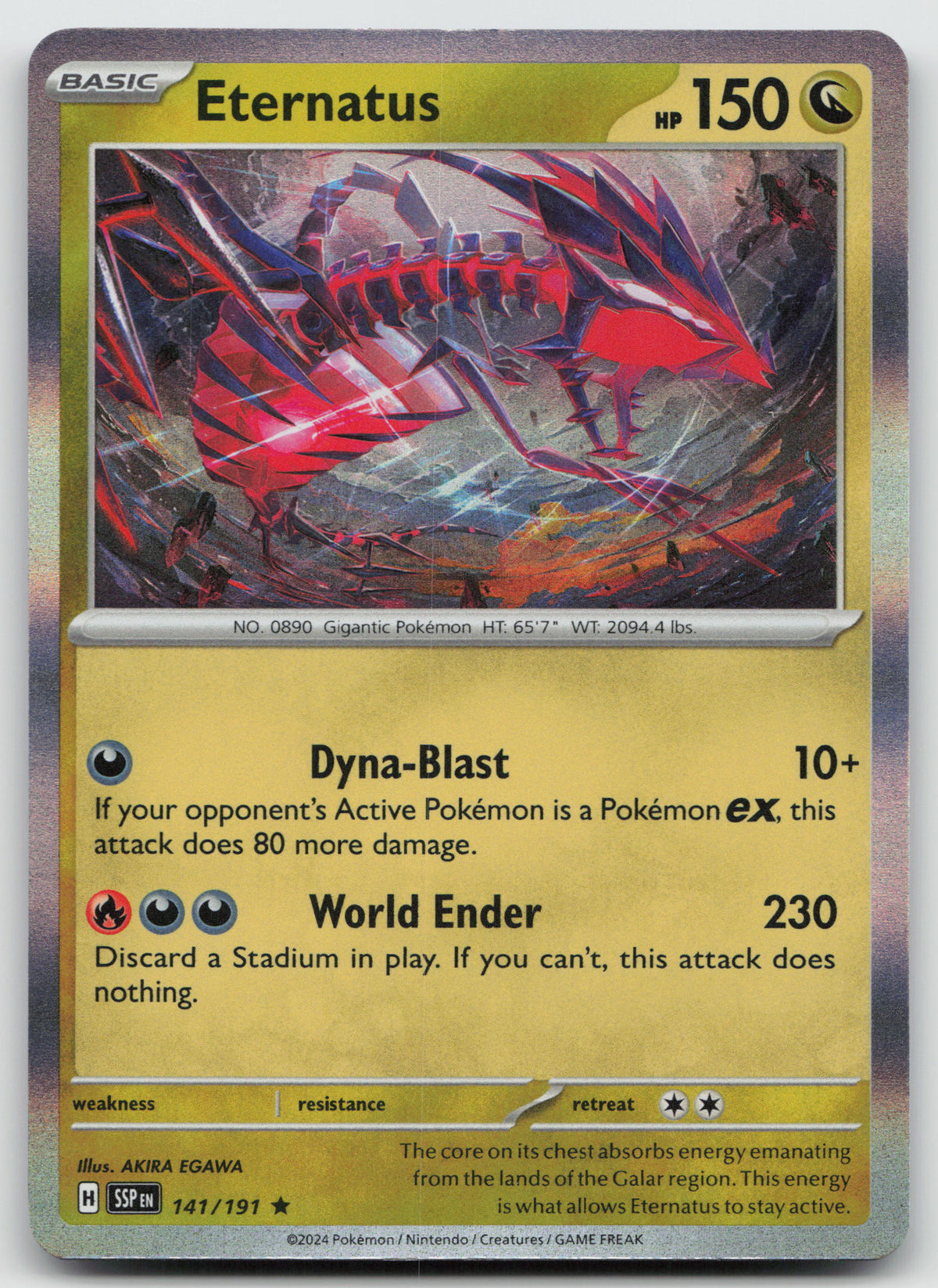 Eternatus Rare Holo SV08: Surging Sparks 141/191 NM