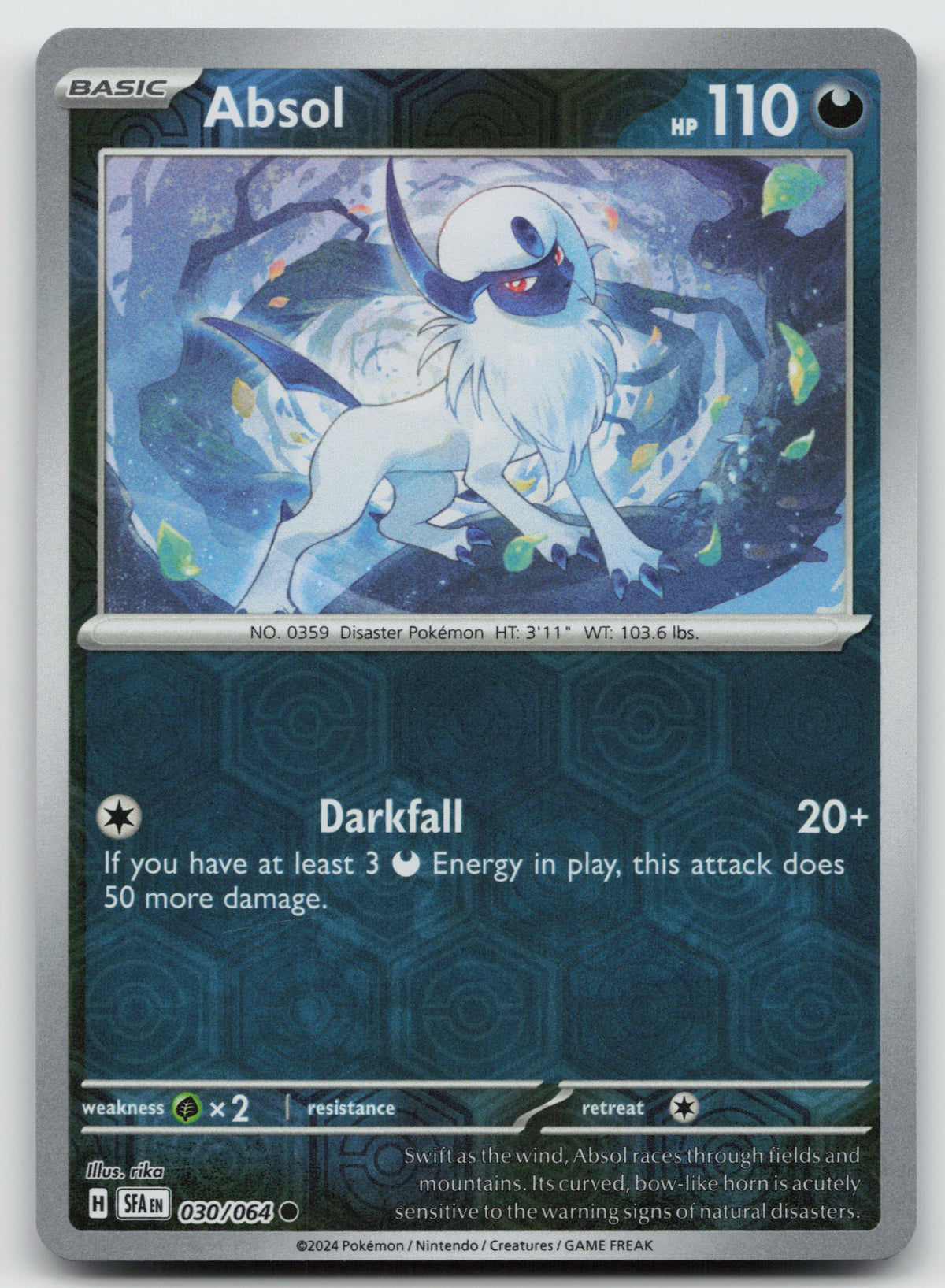 Absol Common Reverse Holo SV: Shrouded Fable 030/064 NM