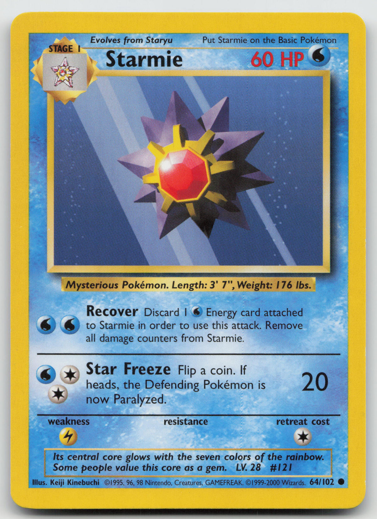 Starmie Common 4th Print Base Set 64/102 LP