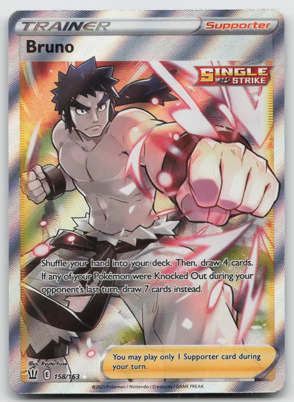 Bruno (Full Art) Holo Ultra Rare SWSH05: Battle Styles 158/163 NM