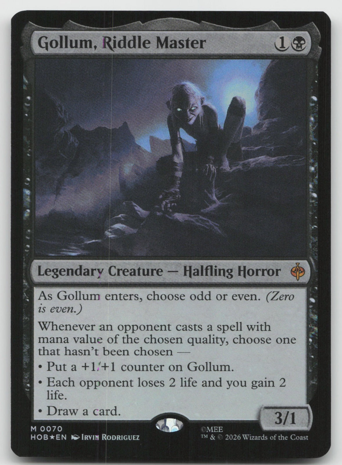 Gollum, Riddle Master M Foil The Hobbit 70 NM