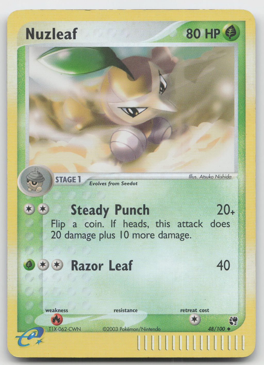 Nuzleaf - Uncommon Reverse Holo Sandstorm 48/100 MP