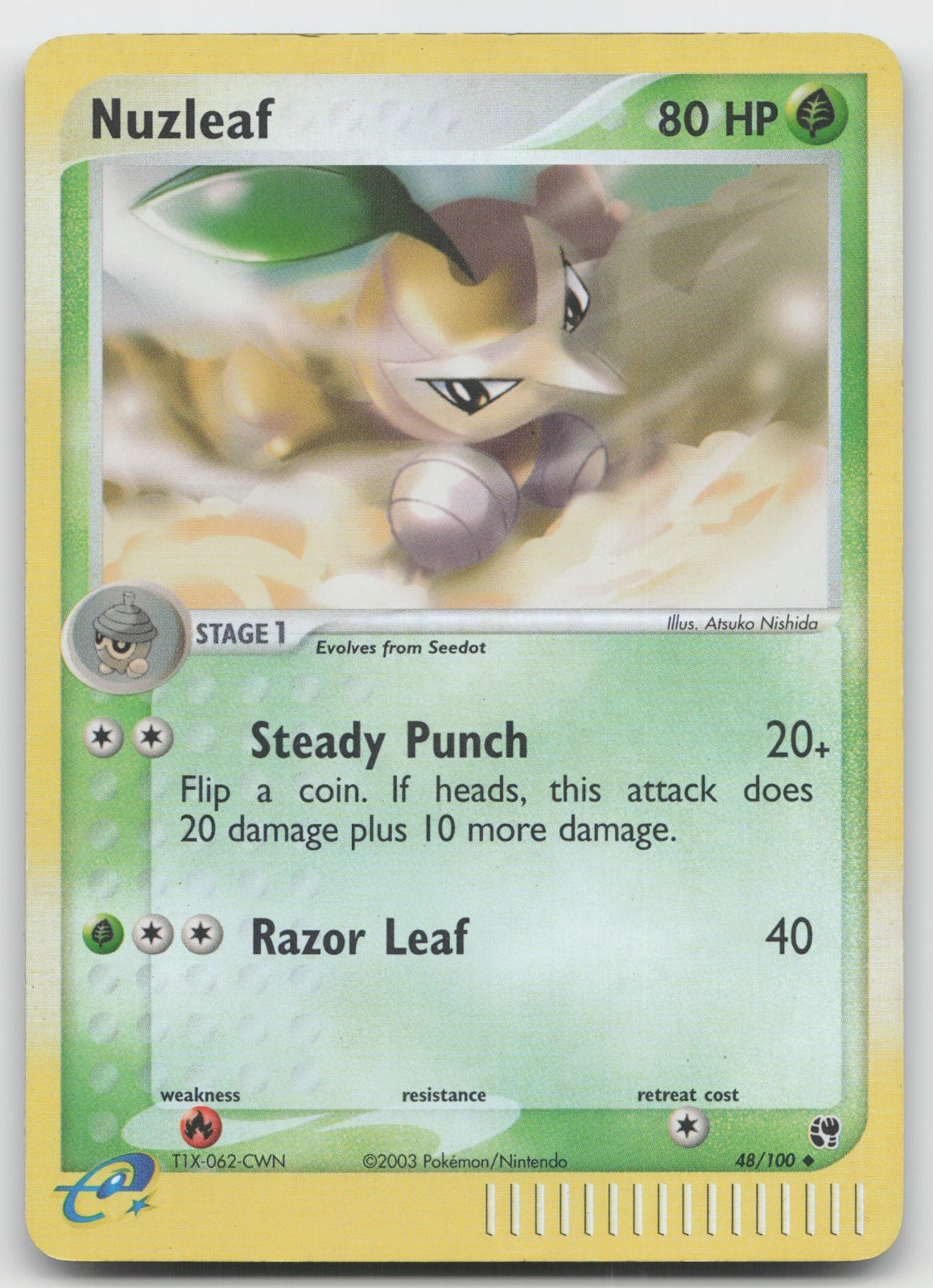 Nuzleaf - Uncommon Reverse Holo Sandstorm 48/100 MP
