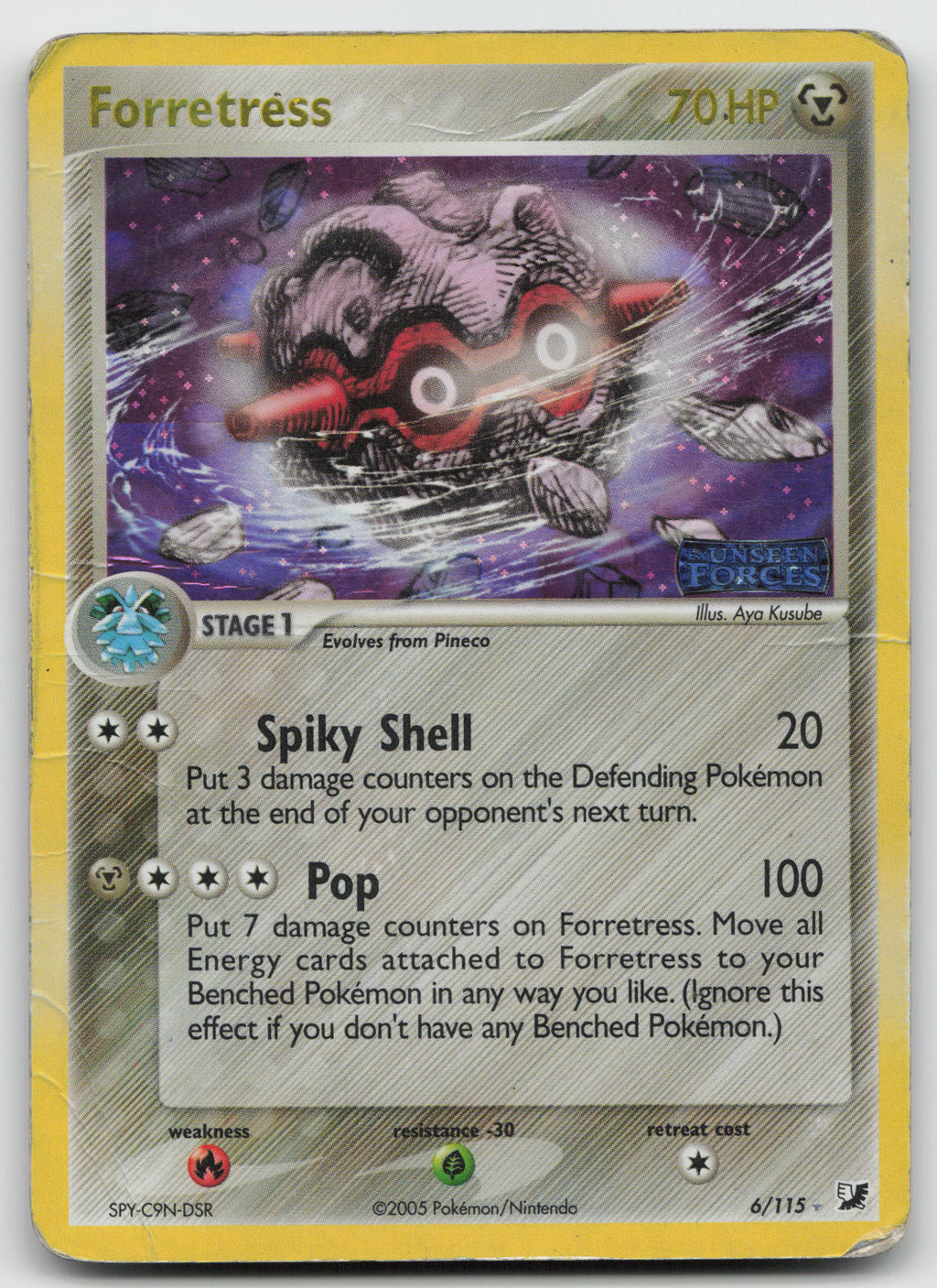 Forretress Holo Rare Reverse Holo Unseen Forces 6/115 DMG