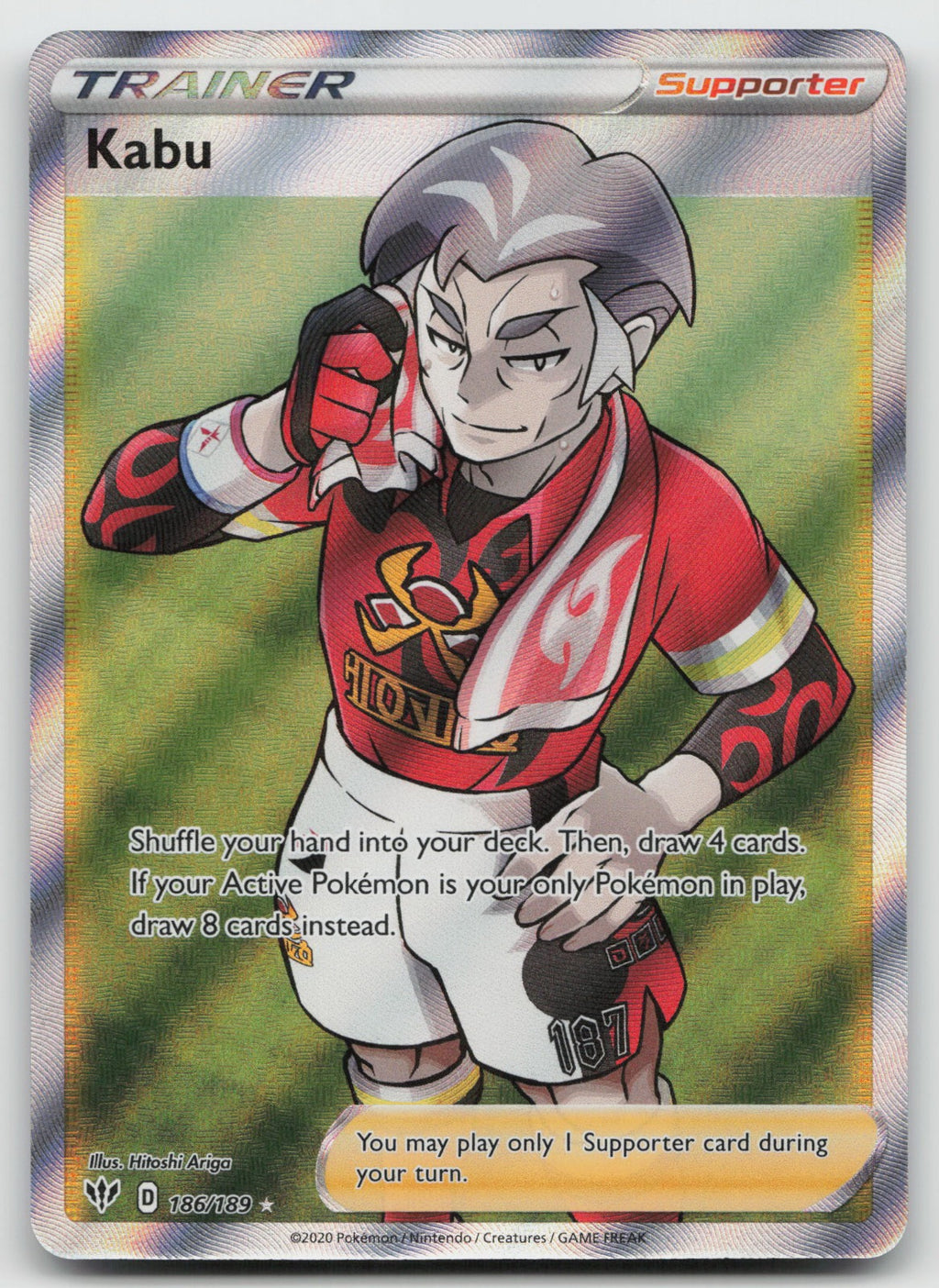 Kabu (Full Art) Ultra Rare Holo SWSH03: Darkness Ablaze 186/189 NM