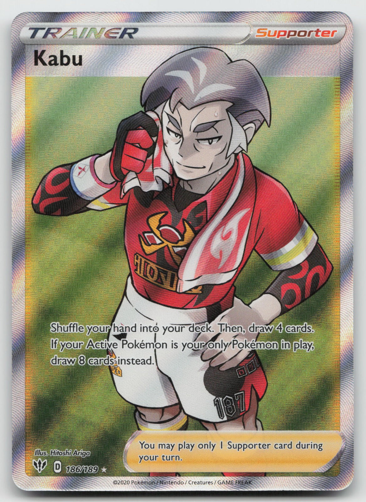 Kabu (Full Art) Ultra Rare Holo SWSH03: Darkness Ablaze 186/189 NM