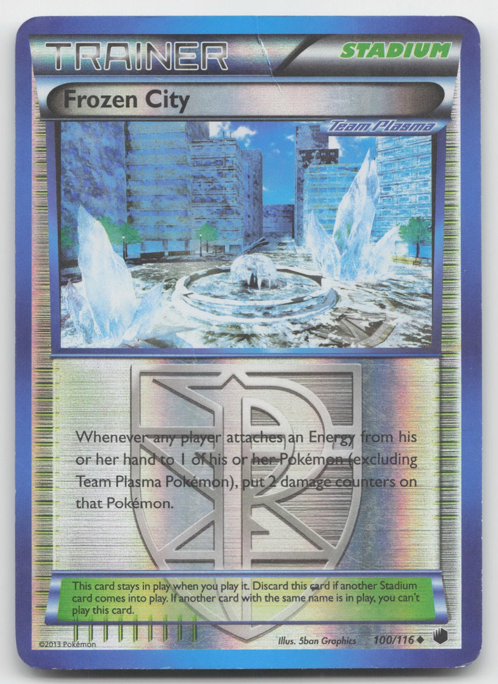 Frozen City (Team Plasma) Uncommon Reverse Holo Plasma Freeze 100/116 DMG