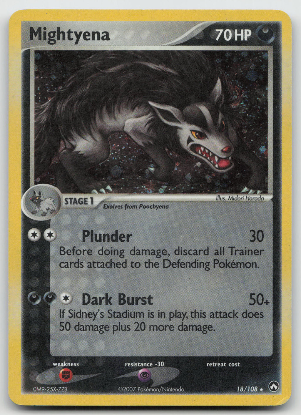 Mightyena Rare Normal Power Keepers 18/108 HP