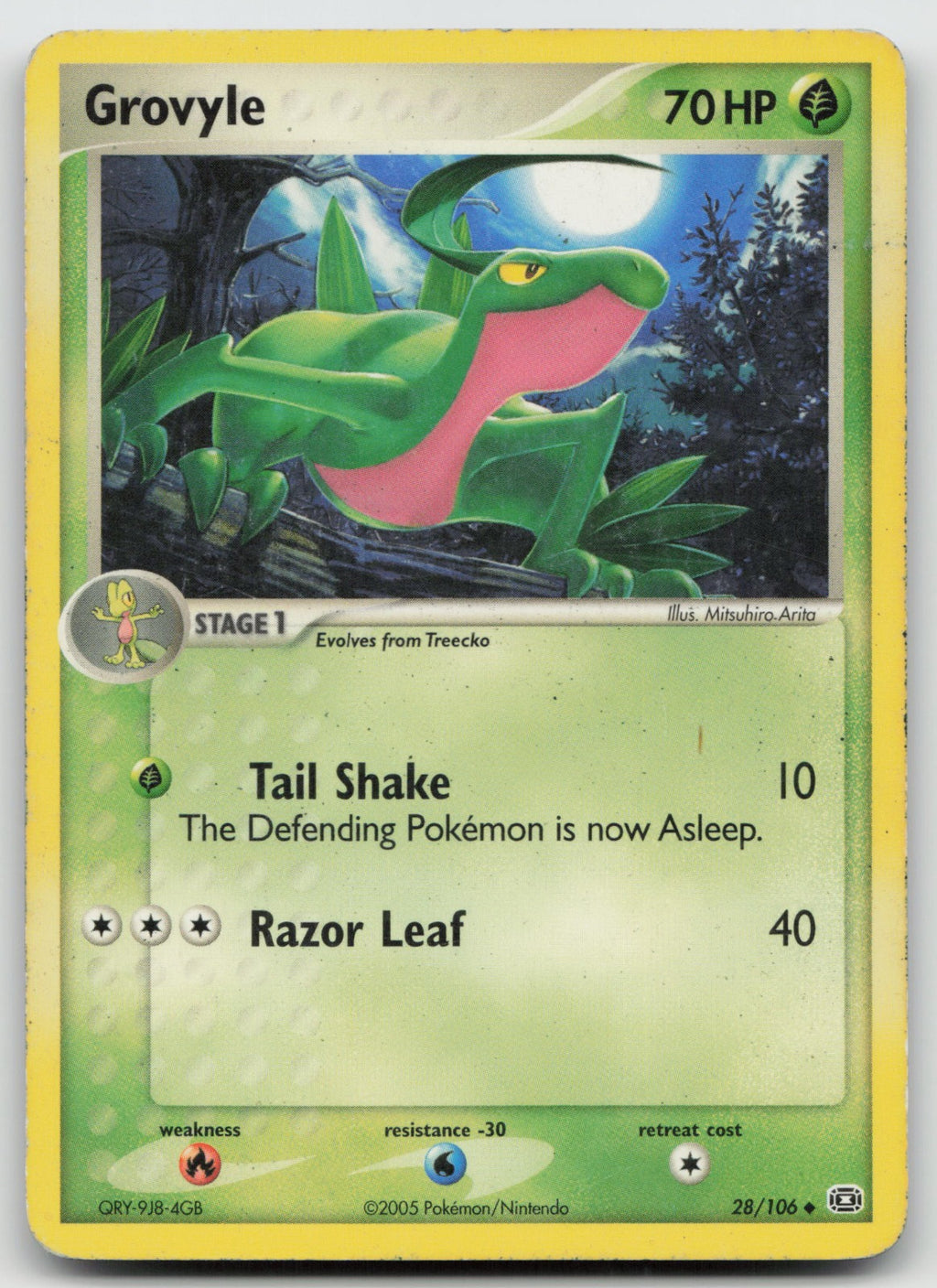Grovyle Uncommon Emerald 28/106 DMG