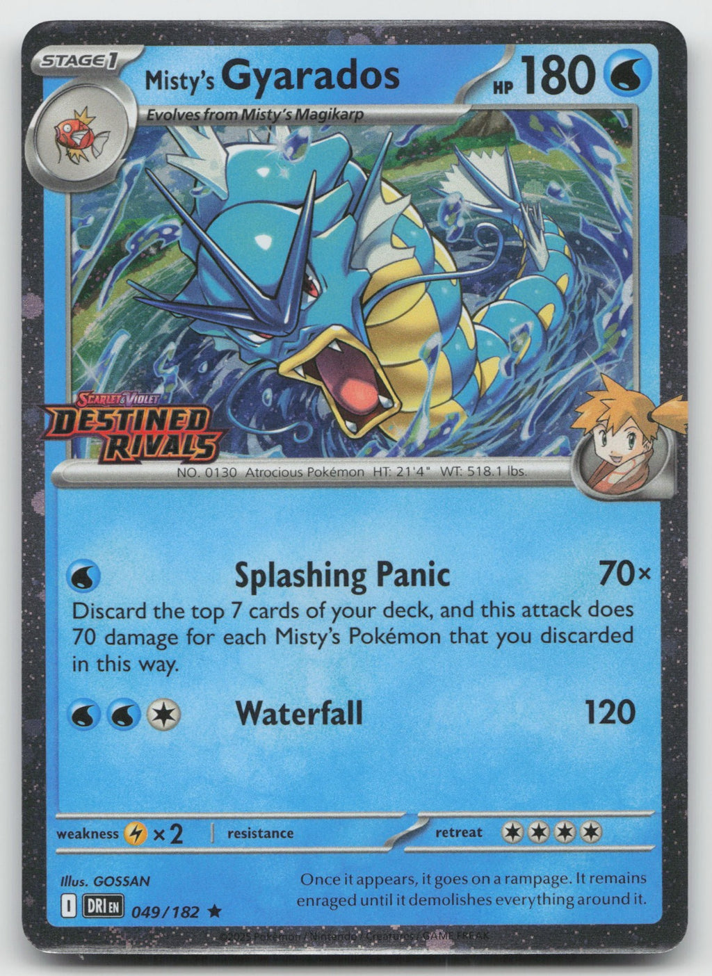 Misty's Gyarados (Prerelease) Rare Holo Destined Rivals Stamp 049/182 NM