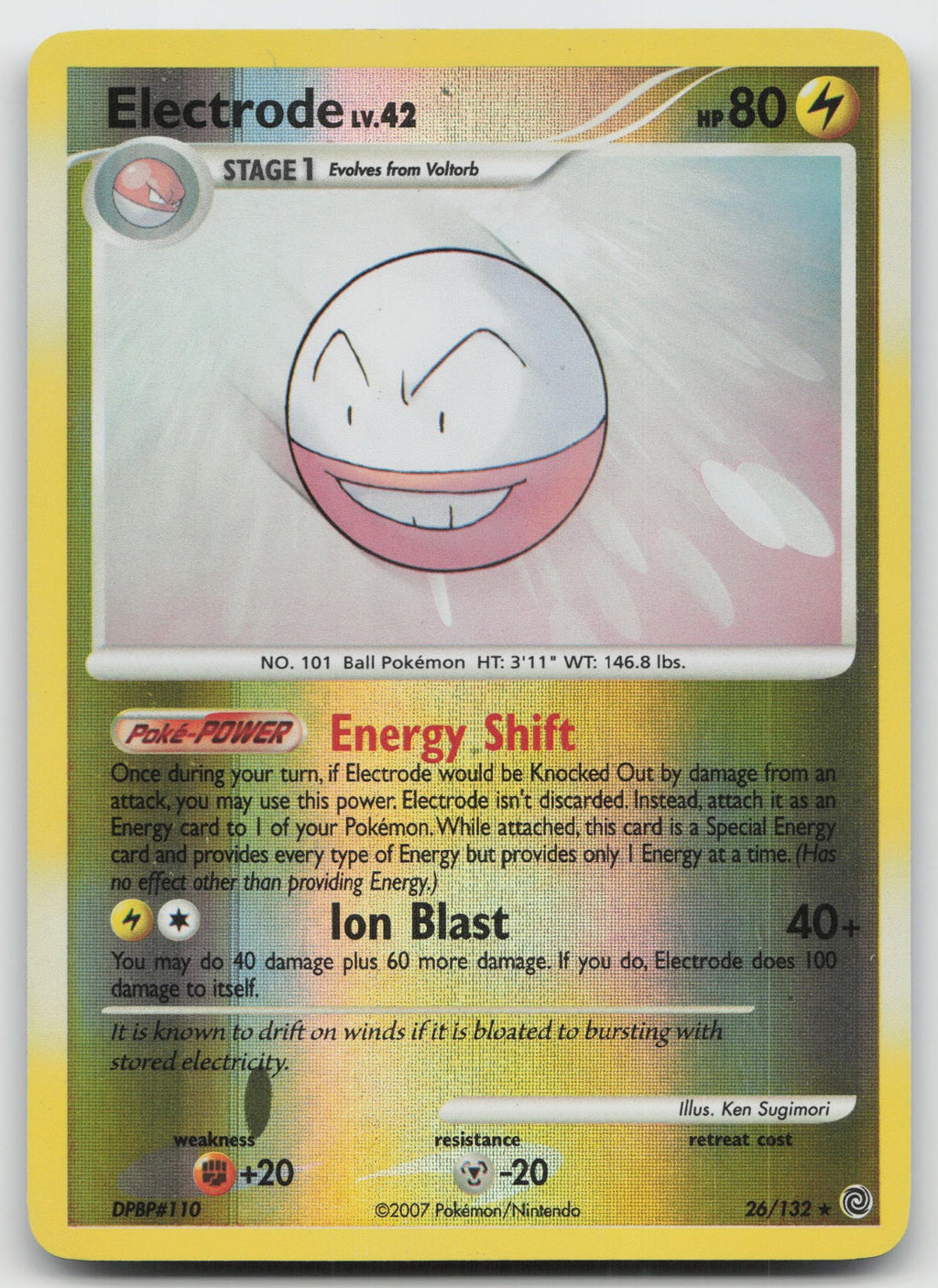 Electrode Rare Reverse Holo Secret Wonders 26/132 VLP