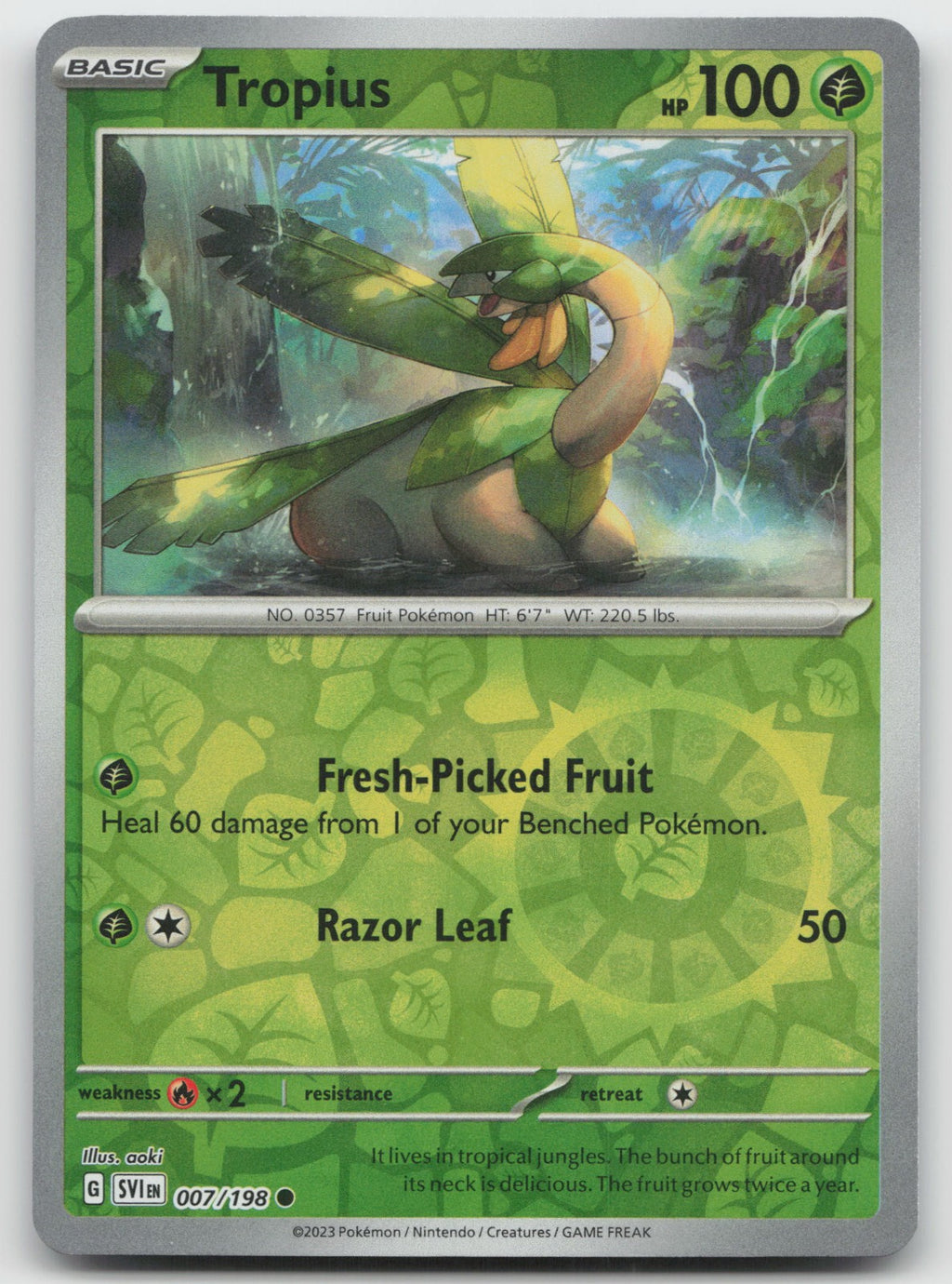 Tropius Reverse Holo Common SV01: Scarlet & Violet Base Set 007/198 NM
