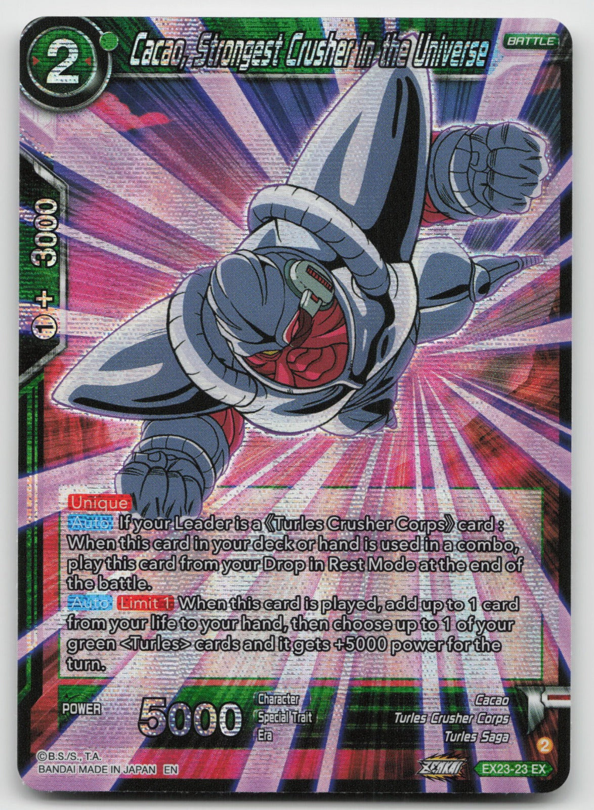 Cacao, Strongest Crusher in the Universe Expansion Rare Foil 2023 EX23-23 NM