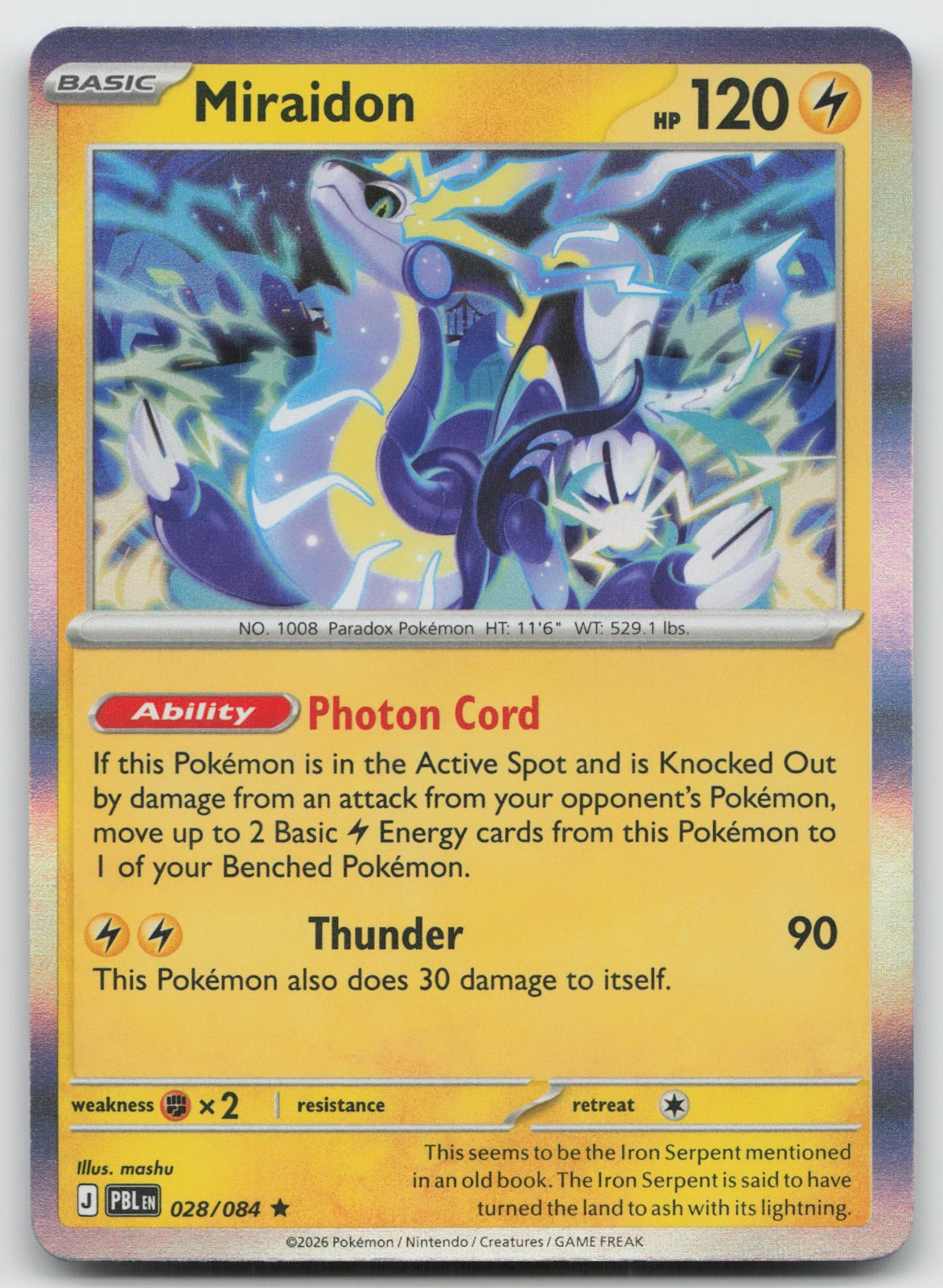 Miraidon Holo Rare ME05: Pitch Black 028/084 NM